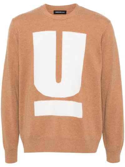 Undercover Logo-print Jumper In Brown