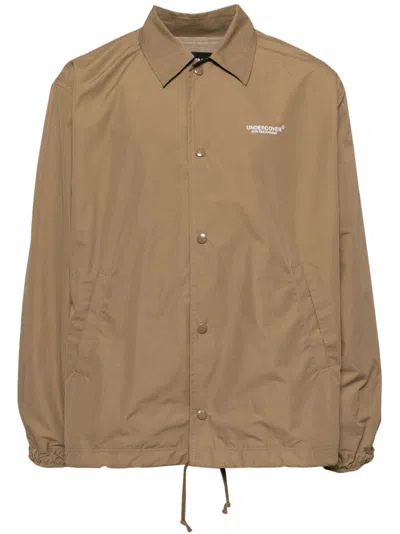 Undercover Logo-print Shirt Jacket In 褐色