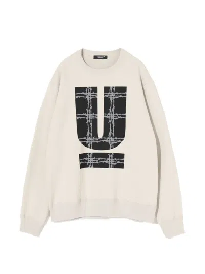 Undercover Logo-print Barbed-wire Sweater In Neutrals