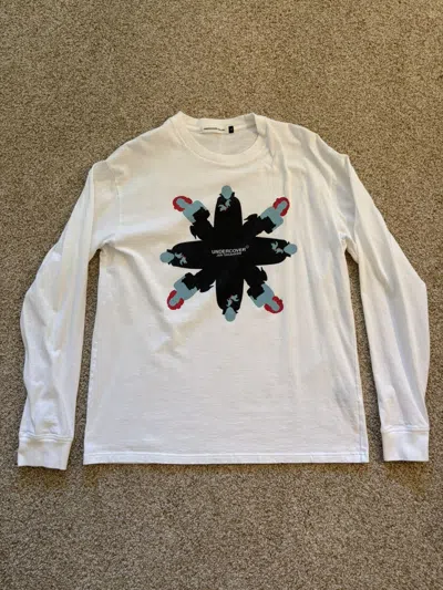 Pre-owned Undercover Long Sleeve Vampire Logo Tee In White
