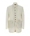 Undercover Sleeveless Blazer With Frayed Edges And Button Detailing In White