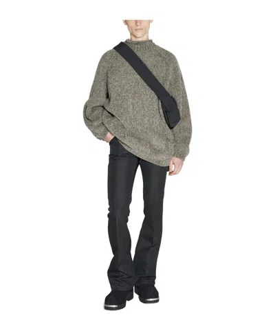 Undercover Long Sleeved Rib Sweater In Gray
