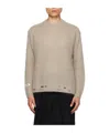 Undercover Long Sleeved Sweater With Holes In Nude