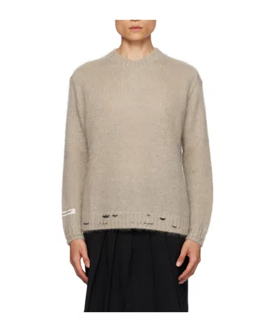 Undercover Long Sleeved Sweater With Holes In Nude