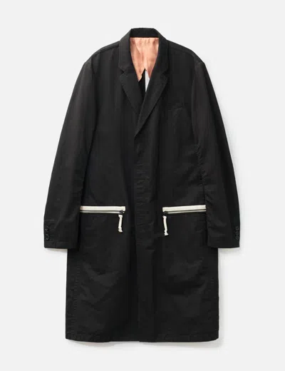 Undercover Long Trench Coat In Black