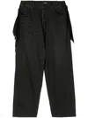 Undercover Low-rise Wide-leg Jeans In Black