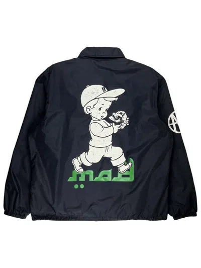 Pre-owned Undercover Mad Arabic Skull Kid Logo Nylon Coach Jacket In Black