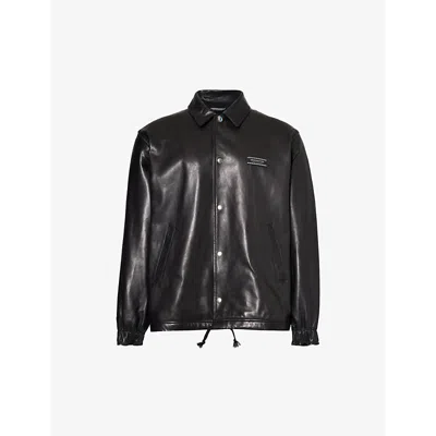 Undercover Mens Black Relaxed-fit Leather Jacket