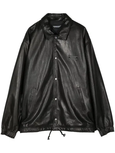 Undercover Men Leather Blouson In Black