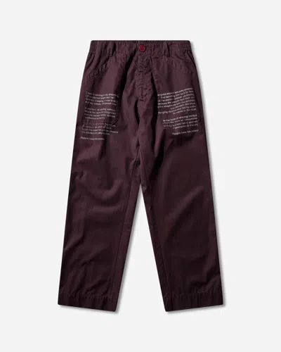 Undercover Men S People Have The Power Cotton Gabardine Pants Bordeaux In Burgundy