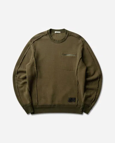Undercover Men S Raw-cut Pocket Crewneck Sweatshirt Khaki In Green