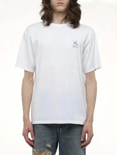 Undercover Men's Small Teddy Bear Printed T-shirt In White