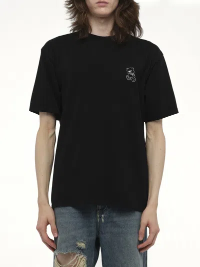 Undercover Men's Small Teddy Bear Printed T-shirt In Black