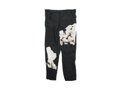 Pre-owned Undercover Men's  Printed Linen Trousers In Black Base
