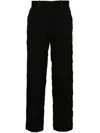 Undercover Mid-rise Crinkled Straight-leg Trousers In Black