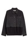 Undercover Denim-panelled Cotton Jacket In Black