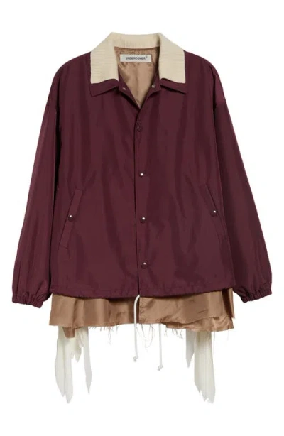 Undercover Layered Drawstring-hem Jacket In Red