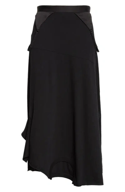 Undercover Mixed Media Skirt In Black