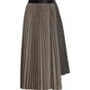Undercover Mixed Media Skirt In Brown