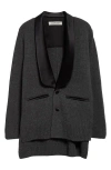 Undercover Mixed Media Tuxedo Cardigan In Gray