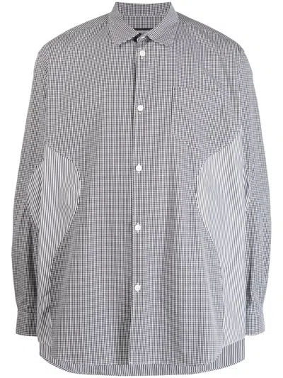 Undercover Mixed-print Cotton Shirt In Brown