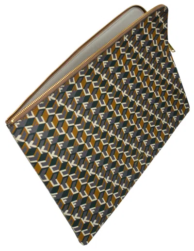 Undercover Monoprint Clutch Bag In Brown