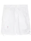 Undercover Multi-pockets Drawstring Hem Shorts In White