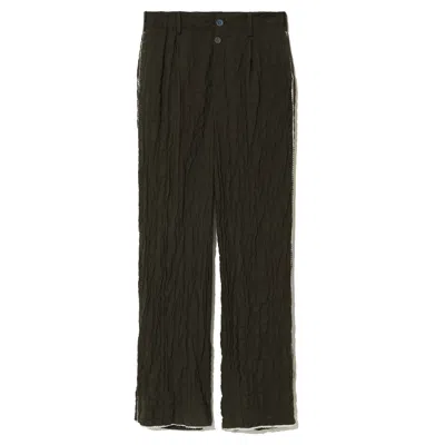 Undercover Multicolour Button Crinkled Pants In Brown