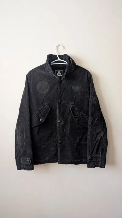 Pre-owned Undercover Neighborhood Shearling Corduroy Military Deck Jacket In Brown