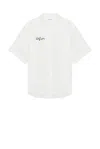 Undercover Noise Short Sleeve Button Up Shirt In White