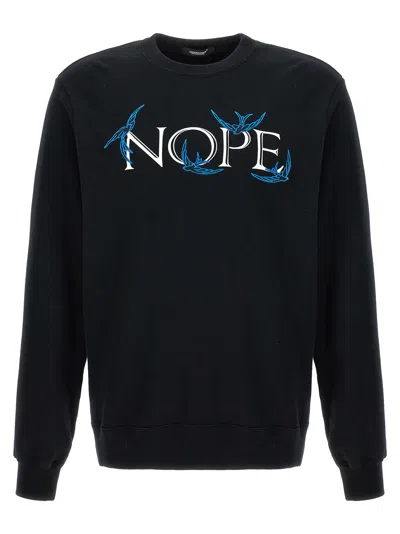 Undercover Nope Crew Neck Graphic Print Sweatshirt In Black
