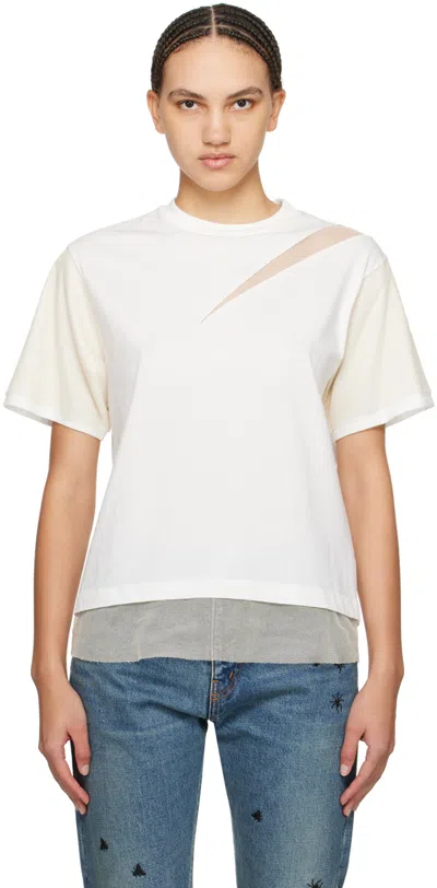 Undercover Off-white Paneled T-shirt In Off White