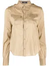 Undercover Open-back Cotton-silk Blend Shirt In Neutrals