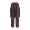 Undercover Pleated Georgette Overlay Straight Leg Pants