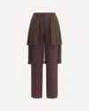 Undercover Pleated Georgette Overlay Straight Leg Pants In Brown