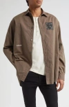Undercover Oversize Button-up Shirt In Brown