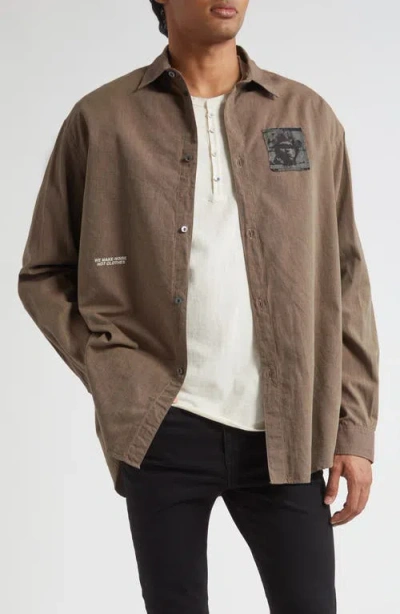 Undercover Oversize Button-up Shirt In Brown