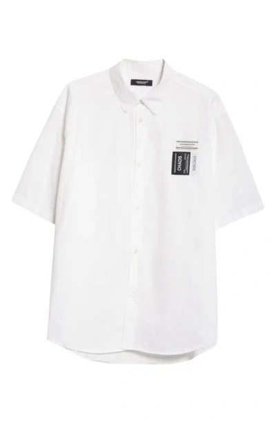 Undercover Oversize Chaos Short Sleeve Button-up Shirt In White