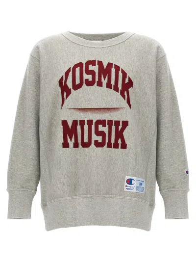 Undercover Oversized Grey Crewneck Sweatshirt With Bold Embroidery In Gray