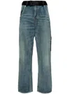 Undercover Satin Waistband Straight-leg Jeans In Blue