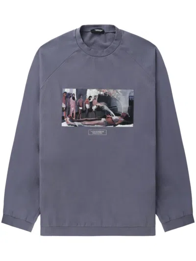 Undercover Painterly-print Cotton Sweatshirt In 灰色