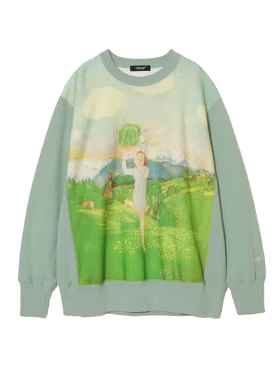 Undercover Painterly Print Logo Embellished Sweater In Blue