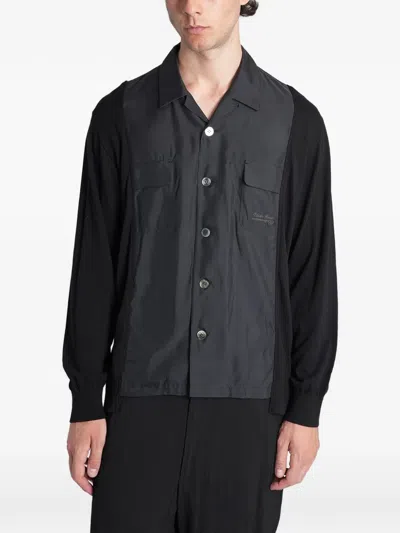 Undercover Panelled Button-up Shirt In Black