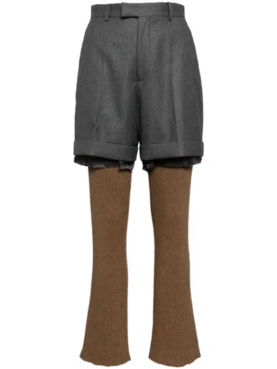 Undercover Panelled Trousers In Grey