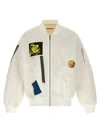Undercover Bomber Jacket With Ribbed Cuffs And Patch In White