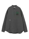 Undercover Patch-detail Button-up Shirt In Gray