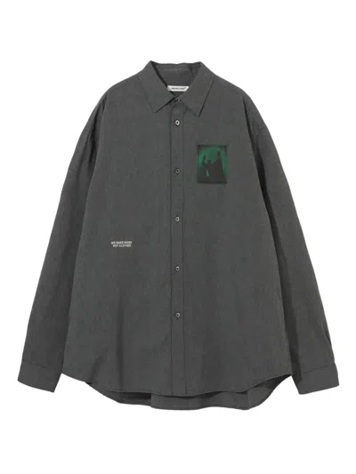 Undercover Patch-detail Button-up Shirt In Gray