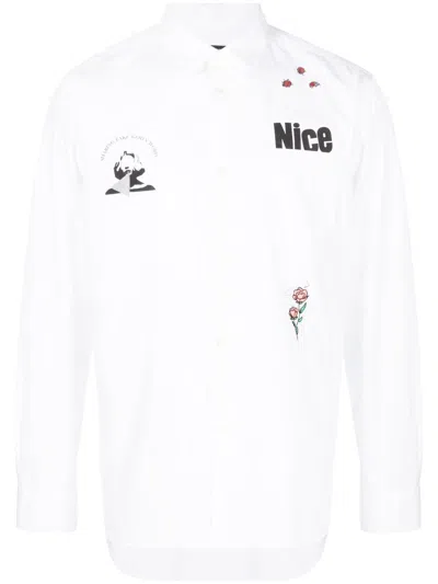 Undercover Patch-detail Cotton Shirt In Weiss