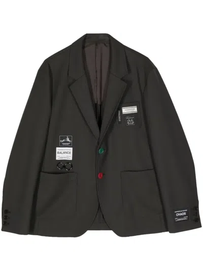 Undercover Patch-detail Single-breasted Blazer In Grey