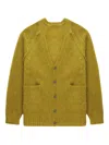 Undercover Patch Pocket V-neck Cardigan In Yellow